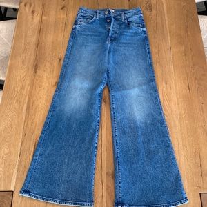 MOTHER The Tomcat High Rise Wide Leg Roller Jeans NWOT size 28